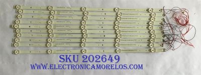 KIT DE LED´S PARA TV BOLVA (10 PIEZAS) / LGL55105 / LGL55105-3030JF-BH-12109 / DH-170116/18BM230/YZ-S020D03 / BH-16394 / BMP1V0 / PANEL LSC550FJ12 / MODELO 55BL00H7-01