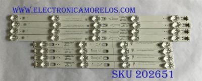 KIT DE LED´S PARA TV TCL (8 PIEZAS) / SJ.SB.D4900501-3030BR-M/SJ.SB.D4900401-3030BL-M / 1.14.SWMD490002 / 1.14.SWMD490001 / SJ-4C-LB4905-PF01J / SJ-4C-LB4904-PF01J / PANEL LVU490ND1L / LVU485ND1L / MODELO 49S405TABA / 49S405LDAA / 49S403