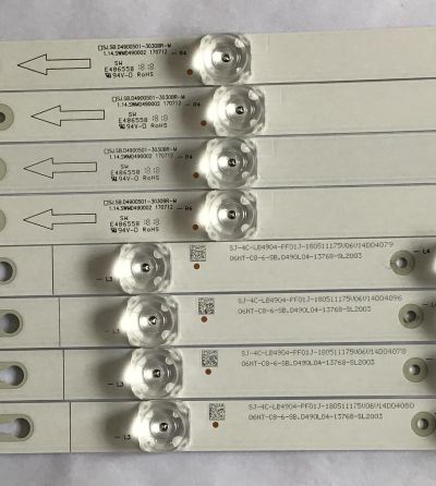 KIT DE LED´S PARA TV TCL (8 PIEZAS) / SJ.SB.D4900501-3030BR-M/SJ.SB.D4900401-3030BL-M / 1.14.SWMD490002 / 1.14.SWMD490001 / SJ-4C-LB4905-PF01J / SJ-4C-LB4904-PF01J / PANEL LVU490ND1L / LVU485ND1L / MODELO 49S405TABA / 49S405LDAA / 49S403 - Imagen 3