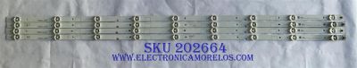 KIT DE LED´S PARA TV HISENSE (4 PIEZAS) / JL.D49091330-003CS-M / 1170367 / 17B 30 B1 D180125 WH / PANEL HD490K3U32-TX\S0\GM\ROH / MODELO 49H6E