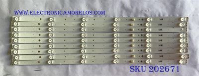 KIT DE LED'S PARA TV SONY ((INCOMPLETO SOLO 9 PIEZAS)) / NUMERO DE PARTE LM41-00727A / L3_L_E5_BWP_S6_1 R1.0_SAN_1.0 / PANEL YM9F055CN001 / MODELO XBR55X800G / XBR-55X800G