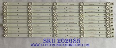 KIT DE LED´S PARA TV WESTINGHOUSE / ELEMENT (10 PIEZAS) / CC02550D500V09 / 55H 55E9 10X5 5SP1 1410 / A V061702 18 / A V071652 18 / YSL-L  94V-0   E479275 / PANEL MD5526YTLU / MODELOS WE55UDT 108 / E4SFT5517 