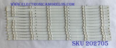KIT DE LED'S PARA TV VIZIO (12 PIEZAS) / I-5500WS80064-V0 / 56380270341 / PANEL T550HVN08.6 / MODELO D55F-E2 LWZ2VPDT