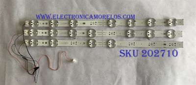 KIT DE LED´S PARA TV LG (3 PIEZAS) / EAV63992802 / HC500DQN-VCUR/L / 50K65/63.REV00.171012 / LG INNOTEK TRIDENT 50INCH 50UK63 LED ARRAY REV0.0_180628 / 3PCM00795A / PANEL NC500DQE / MODELO 50UK6090PUA