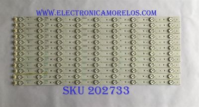 KIT DE LED'S PARA TV RCA (12 PIEZAS) / L.14.165500011 / L.14.165500001 / F102Z08WCA012643B8 / F10Z07WCA037687A6 / PANEL LSC550HW02 / MODELO LED55C55R120Q 