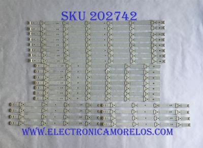 KIT DE LED'S PARA TV SHARP / LG INNOTEK DIRECT 3.0_70INCH_A / LG INNOTEK DIRECT 3.0_70INCH_B / LG INNOTEK DIRECT 3.0_70INCH_C / PANEL LK800D3GW10Z / MODELO LC-80LE632U / NOTA IMPORTANTE : KIT CUENTA ORIGINALMENTE 24 PIEZAS ((INCOMPLETO 23 PIEZAS))        