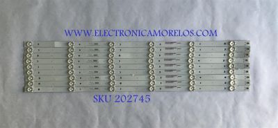 "KIT DE LED'S PARA TV HAIER  / CRH-K65K60030301206741-REV1.2 / 8149010665017 / MODELO 65UG2500 / NOTA IMPORTANTE : KIT CUENTA ORIGINALMENTE 10 PIEZAS ((INCOMPLETO 9 PIEZAS))	"