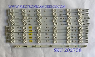 KIT DE LED'S PARA TV SAMSUNG (10 PIEZAS) / BN96-24089A / BN96-24090A / 40-3535LED-60EA-L / 40-3535LED-60EA-R / D1GE-400SCB-R3 / D1GE-400SCA-R3 / PANEL LTJ400HF03-V / SUSTITUTOS LTJ400HM08-V / DE400BGS-V1 / LTJ400HV11-V / MODELOS EN DESCRIPCIÓN / 
