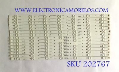 "KIT DE LED'S PANASONIC / IC-B-HWBR55D399L / IC-B-HWBR55D399R / 75.P3A02G001 / 75.P3A01G001 / MODELO TC-55AS680U / NOTA IMPORTANTE : KIT CUENTA ORIGINALMENTE 16 PIEZAS ((INCOMPLETO 15 PIEZAS))	"