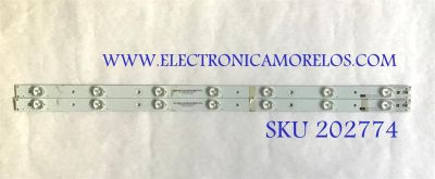 "KIT DE LED'S PARA TV VIZIO / 140530-WS-320-021-LAKERS-A51 / 01I18-A 20*610*1.0MM / PANEL LSC320AN02-G01 / MODELO E320-B2 LWZQPKFQ / NOTA IMPORTANTE : KIT CUENTA ORIGINALMENTE 3 PIEZAS ((INCOMPLETO 2 PIEZAS))	"
