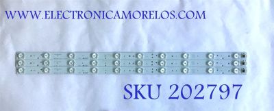 KIT DE LED'S PARA TV ELEMENT (3 PIEZAS) / 303BL315034 / GMBL315D10-ZC14F-04 / PANEL BLD315BA02 / MODELO ELEFT326 K1300