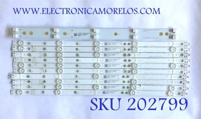 KIT DE LED'S PARA TV VIZIO (10 PIEZAS) / GJ-2K18-E43-430-D510-V6 / 210BZ05D0B334BH00D / 18126 / PANEL TPT430U3 -QVN03.U / MODELO E43-F1 LTTWWTKU