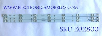 KIT DE LED'S PARA TV VIZIO (3 PIEZAS) / GJ-2K15-D2P5-315-D307-V4.1 / GJ-2K15-D2P5-315-D307-V4.1-ZENER / 01M22 / PANEL TPT315B5-HVN05.A / MODELOS E32-C1 / E32-C1 LTTWSJAR / D32X-D1