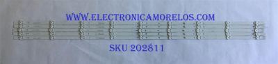 KIT DE LED'S PARA TV RCA (5 PIEZAS) / DS-LS55LB-5X9-MCPCB-V2 / T190H04I2 / 2055K06-001 / PANEL LSD550BA01 / MODELO RTU5540-D