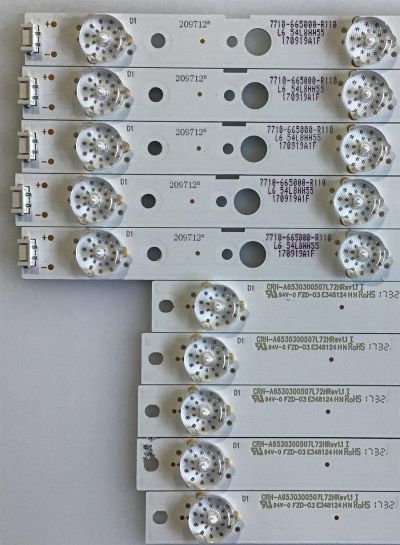 KIT DE LED'S PARA TV LG (10 PIEZAS) / CRH-A6530300508R72H / A6530300507L72H / 209712 / 170919A1F / PANEL'S LC650EGY-(SK)(A5) / RLD650WY / MODELO 65UJ6200-UA BUSYLJR  - Imagen 3
