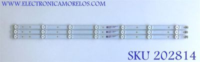 KIT DE LED'S PARA TV VIZIO (3 PIEZAS) / GJ-2K18-VIZIO-320-D307-V2 / 210BZ07D0BCC8DC01D / PANEL TPT320B5-FHBN0.K / MODELO D32F-F1 LTMWVMKU