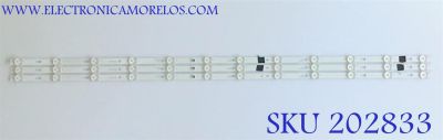 KIT DE LEDS PARA TV HITACHI (3 PIEZAS) / 4C-LB550T-YHT / TCL-ODM-55D1200-3X12-3030-LX20180301 / PANEL LVF550CSDX  / MODELO 55E31