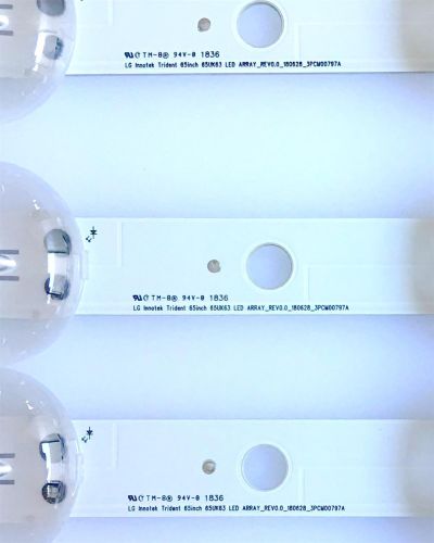 KIT DE LED'S PARA TV LG (4 PIEZAS) / EAV63993003 / 65UK63 / LGIT.TRIDENT.65UK65 / 3PCM00797A / PANEL NC650DQG-AAGX1 / MODELO 65UK6090PUA BUSVLOR / 73 CM / - Imagen 4