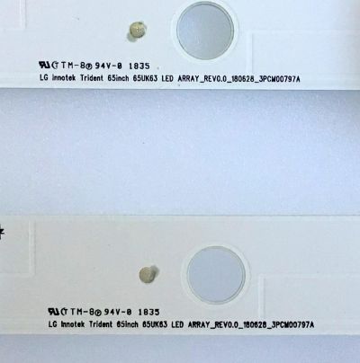 KIT DE LED'S PARA TV LG (4 PIEZAS) / EAV64013803 / LGIT.TRIDENT.65UK65 / 65UK63 LED ARRAY_REV0.0_180628_3PCM00797A / PANEL NC650DQG-ABGX5 / MODELO 65UK6090PUA BUSGLOR - Imagen 4