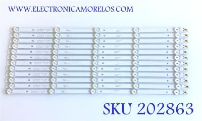 KIT DE LED'S PARA TV POLAROID (12 PIEZAS) / DLED55KJAH / 21006104 / DLED55KJAH 12X5 0005 / PANEL HV550QUBB05 / MODELO PTV55174KILED
