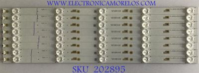 KIT DE LED'S PARA TV HITACHI ((8 PIEZAS)) / NUMERO DE PARTE 49D1600 / LX20160826 / TCL_49D1600_3030_LX20160826_VER.2 / 4C-LB490T-YH6 / 061017-2Z582 / PANEL LVF490LGDX E1 / MODELO 49E30