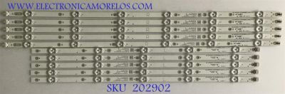 KIT DE LED'S PARA TV INSIGNIA (10 PIEZAS) / LB-GM3030-GJPHP585X11AA12 / LB-GM3030-GJPHP585X11AA12-R-2-T / LB-GM3030-GJPHP585X11AA12-L-2-T / 210BZ06DRB33LBR00X / PANEL TPT580B5-U1T01.D REV:S01B / MODELO NS-58DF620NA20