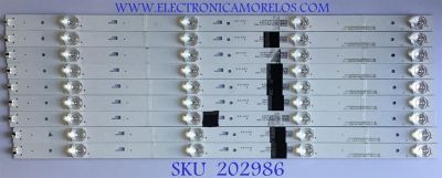 KIT DE LED'S PARA TV HITACHI (9 PIEZAS) / 4C-LB550T-XR5 / CRH-AT55D1800303009046B2REV1.0I / FZD-03E348124 / M01Y162JA5 / PANEL LVF550CSDX / MODELO 55E31