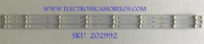 KIT DE LED'S PARA TV KALLEY ((3 PIEZAS)) / NUMERO DE PARTE NUMERO DE PARTE CRH-ES40WWB303008035ADREV1.1 B / ECHOM-4640WW007 / CRH-ES40WWB303008035ADREV1.1 / 204367 / PANEL LVF400SSDE E4 V58 / MODELO KLED40FHD