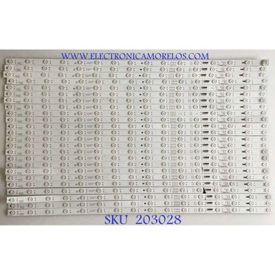 KIT DE LED´S PARA TV VIZIO (30 PIEZAS) / LB75025 V0_00 / MX75T08008 / 4C100C100 /  PANEL T750QVF04.2 / MODELO PX75-G1 / 87 CM.