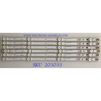 KIT DE LED´S PARA TV SANYO FUNAI (6 PIEZAS) / UDULED0SM061 / LM41-00267B / MODELO FW43D25F