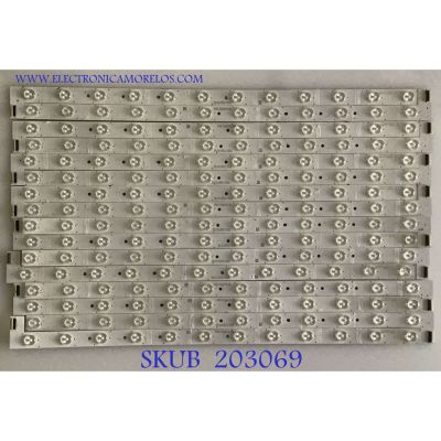 KIT DE LED'S PARA TV TCL (16 PIEZAS) / 4C-LB5512-YH04J / 4C-LB5512-YH03J / TCL_GIC_55V6  / L_12EA_3030_NC20180308 / PANEL LVU550NDBL / MODELO 55R613