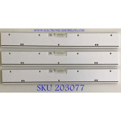 KIT DE LEDS PARA TV SAMSUNG  ((INCOMPLETO SOLO 3 PIEZAS)) / BN96-29073A / V5LE-650SM0-R2 / 29073A / PANEL CY-KF650FSLV2H / MODELO UN65F9000AFXZA UD07 / NOTA IMPORTANTE: KIT INCOMPLETO CONSTA ORIGINALMENTE DE 4 PIEZAS 