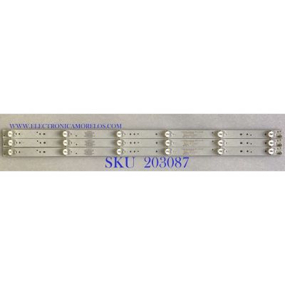 KIT DE LED'S PARA TV ATVIO ((3 PIEZAS)) / NUMERO DE PARTE 0D32D06-ZC21FG-05 / 303TT320038 / TT320M09 / PC63883B / PANEL VVH32H147G22LTY / DISPLAY HV320WHB-N55 / MODELO ATV-32