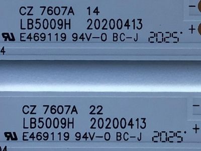KIT DE LED'S PARA TV ONN (2 PIEZAS) / NUMERO DE PARTE  LB5009H / 20200413 / CZ   7607A / 1242741 / E469119 / PANEL T500QVN03.7 / MODELO 100021258 - Imagen 2