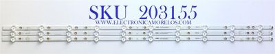 KIT DE LED'S PARA TV INSIGNIA (3 PIEZAS) / NUMERO DE PARTE IC-A-AOAG43DA87 / 210BZ10D0B33HBH0 3Y / 0 C0L20QM0HCK / DB04b / PANEL TPT430U3-QVN03.U / MODELO NS-43DF710NA21
