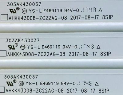 KIT DE LED'S PARA TV (3 PIEZAS) / NUMERO DE PARTE 303AK430037 / AHKK43D08-ZC22AG-08 / YS-L  E469119  94V-0 / PANEL LC430EGY (SK)(M3) / MODELO 43" - Imagen 3
