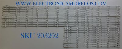 KIT DE LED'S PARA TV VIZIO (20 PIEZAS) / NUMERO DE PARTE NS0317 / LB-GM3030-GJVIZIO6510X18VB20-L-S / LB-GM3030-GJVIZIO6510X18VB20-R-S / 210BZ06DRB339CF04X / 50B2000NDM9N / 65VB20-L / 65VB20-R / PANEL TPT650UA-QVN07.U / MODELO M65Q7-H1