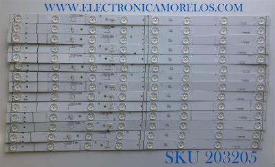 KIT DE LED'S PARA TV TCL (14 PIEZAS) / NUMERO DE PARTE 65HR330M08 / 65HR330M08A3  V3 / 65HR330M08B3  V3 / 65HR330M08C3  V3 / 4C-LB6508-HR / PANEL LVU650NDJL CDW00 V1 / MODELO 65S535