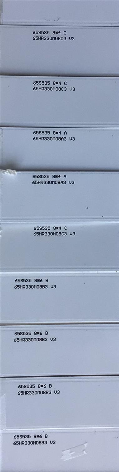 KIT DE LED'S PARA TV TCL (14 PIEZAS) / NUMERO DE PARTE 65HR330M08 / 65HR330M08A3  V3 / 65HR330M08B3  V3 / 65HR330M08C3  V3 / 4C-LB6508-HR / PANEL LVU650NDJL CDW00 V1 / MODELO 65S535 - Imagen 5