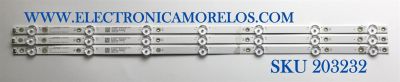 KIT DE LED'S PARA TV INSIGNIA (3 PIEZAS) / NUMERO DE PARTE LB-GM3030-GJBBY3153X7AT92-T / GM3030 / GJBBY3153X7AT92 / 210BZ07D0B334DC06X / 32BC09 / PANEL TPT320B5-HIF01.D / MODELO NS-32DF310NA19
