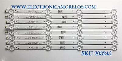 KIT DE LED'S PARA TV TOSHIBA (8 PIEZAS) / NUMERO DE PARTE SVK430AF1_WICOP_REV04_4LED_20190117 / L0425T / M1EX1 / A114E3 / PANEL K430WDRD / MODELO TF-43A810U21