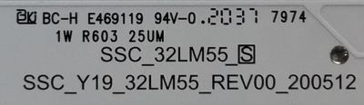 LED PARA TV LG (1 PIEZA) / NUMERO DE PARTE EAV64993401 / SSC_32LM55_S / E469119 / MODELOS 32LM570BPUA.DUSELUM / 32LM570BPUA / 32LM627BPUA / PANEL'S  - Imagen 2