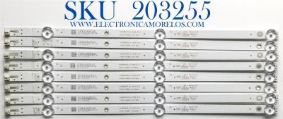 KIT DE LED'S PARA TV TOSHIBA (8 PIEZAS) / NUMERO DE PARTE 4708-K34WDC-A1113N21 / K430WDCRA A1 / 471R1P79 / PANEL K430WDCRA-VA250A6 / MODELO 43LF421U21