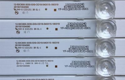 KIT DE LED'S PARA TV ELEMENT (9 PIEZAS) / NUMERO DE PARTE 261501004580 / 12-50C800-3030-5X9-0D18-540X15-180319 / YF-H01Q003JDJD-0001 / 230101010240 / PANEL CN500NC050 / MODELO E2SW5018 - Imagen 3