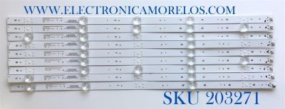 KIT DE LED'S PARA TV ELEMENT (9 PIEZAS) / NUMERO DE PARTE 261501004580 / 12-50C800-3030-5X9-0D18-540X15-180319 / YF-H01Q003JDJD-0001 / 230101010240 / PANEL CN500NC050 / MODELO E2SW5018