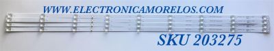 KIT DE LEDS PARA TV ELEMENT ORIGINAL 4 PIEZAS / NUMERO DE PARTE 20180130 / 3P50TA001-A3 / 112600141-YC00 / 0350TA002 / PANEL T500-TAF-DLED / MODELO E25W5018