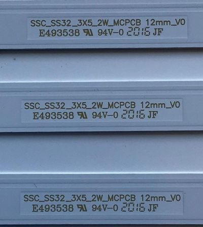 KIT DE LED'S PARA TV SAMSUNG (3 PIEZAS) / NUMERO DE PARTE SSC_SS32_3X5_2W_MCPCB / SSC_SS32_3X5_2W_MCPCB  12mm_V0 / 09810104MC04 / KE4P-64B0-2-B / PANEL T320HVN05-4 / MODELO UN325300AFXZA - Imagen 3