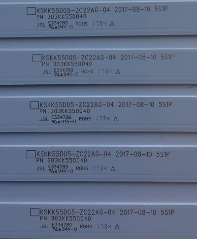 KIT DE LED'S PARA TV ELEMENT (10 PIEZAS) / NUMERO DE PARTE 303KK550040 / KSKK55D05-ZC22AG-04 / KK550M07 / 170830A2 / PANEL'S MD5533YTAF / MD5534YTAF / MD5532YTSF / MD5541YTCF / MD5535YTAF / MD5536YTAF / MODELOS ELEFW5517 / ELEFW5518 - Imagen 3