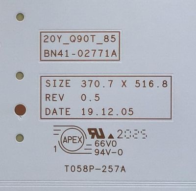 KIT DE LED'S PARA TV SAMSUNG (10 PIEZAS) / NUMERO DE PARTE BN96-50728A / 50728A / BN41-02771A / 20Y_Q90T_85 / TO58P-257A / PANEL CY-TT075FLAV5H / MODELOS QN75Q90TAFXZA / QN75Q90TAFXZA AB02 - Imagen 3