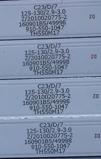 KIT DE LED'S PARA TV WESTINGHOUSE (12 PIEZAS) / NUMERO DE PARTE 303TH550067 / TFMT55D07-ZC21AG-02 / TH550M17 / 910-550-1047 / PANEL T550-DXA-DLED / MODELO WD55FB1530 - Imagen 2